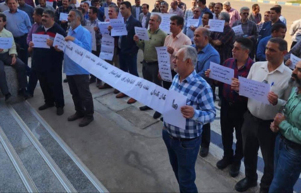 تداوم تجمعات کارکنان رسمی شرکت بهره‌برداری نفت و گاز آغاجاری علیه تبعیض و بی‌عدالتی